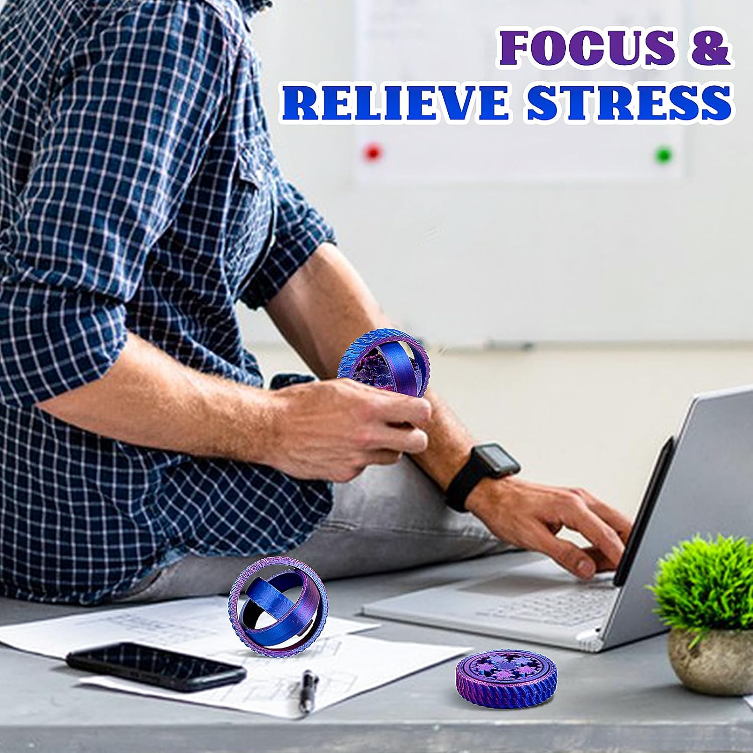 2-Pack 3D Printed Fidget Spinners for Kids & Adults - Stress Relief Toys for ADHD, Anxiety &
