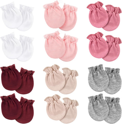 Newborn Baby Mittens No Scratch Cotton Elastic Wrist Gloves Infant Toddler Mittens for Baby Boy