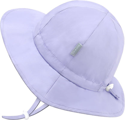 UPF 50+ Baby Bucket Hat - Wide Brim Sun Protection Beach Cap for Girls - Cute & Adjustable Toddler