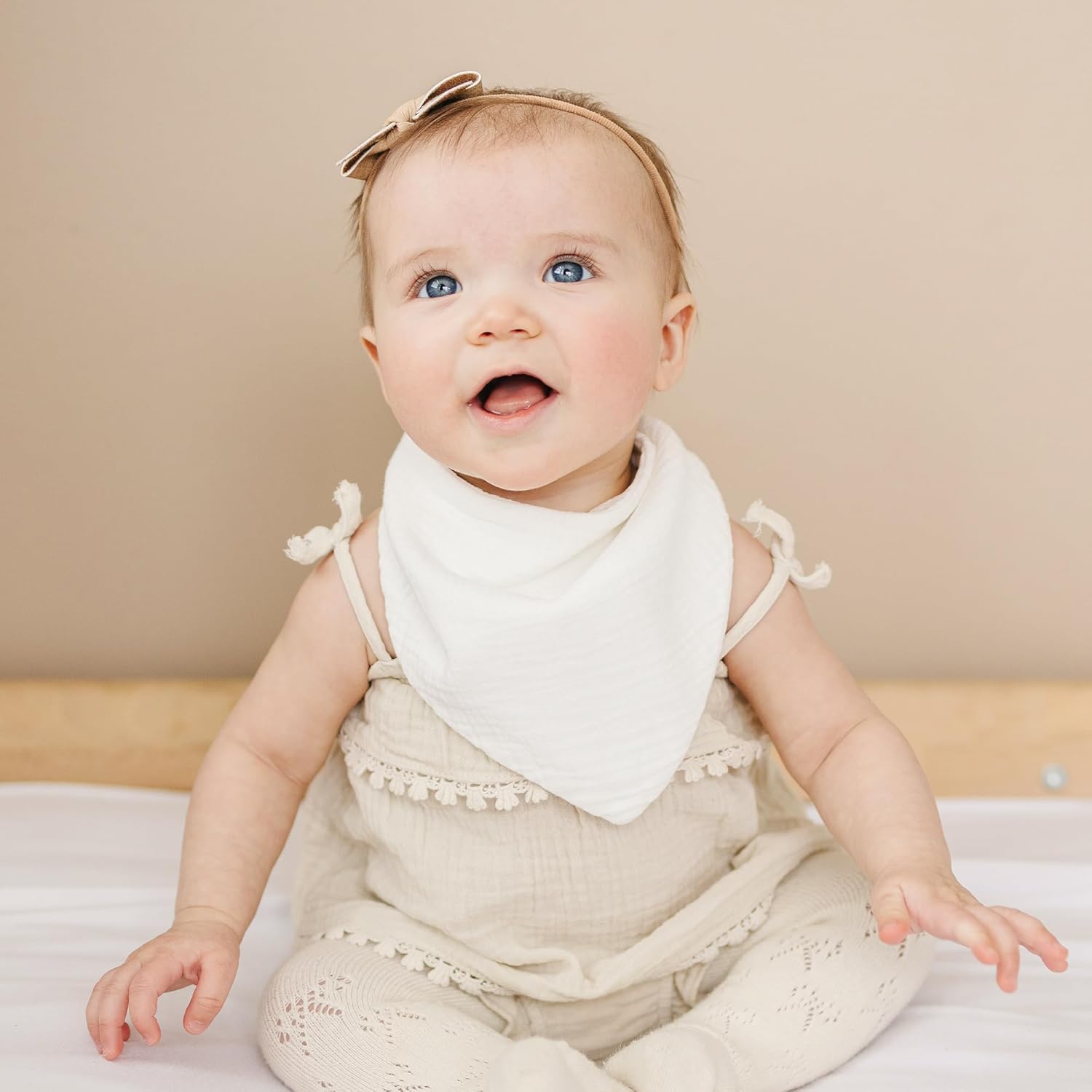 Konssy Muslin Baby Bibs 10 Pack Baby Bandana Drool Bibs 100% Cotton for Unisex Boys and Girls, Soft