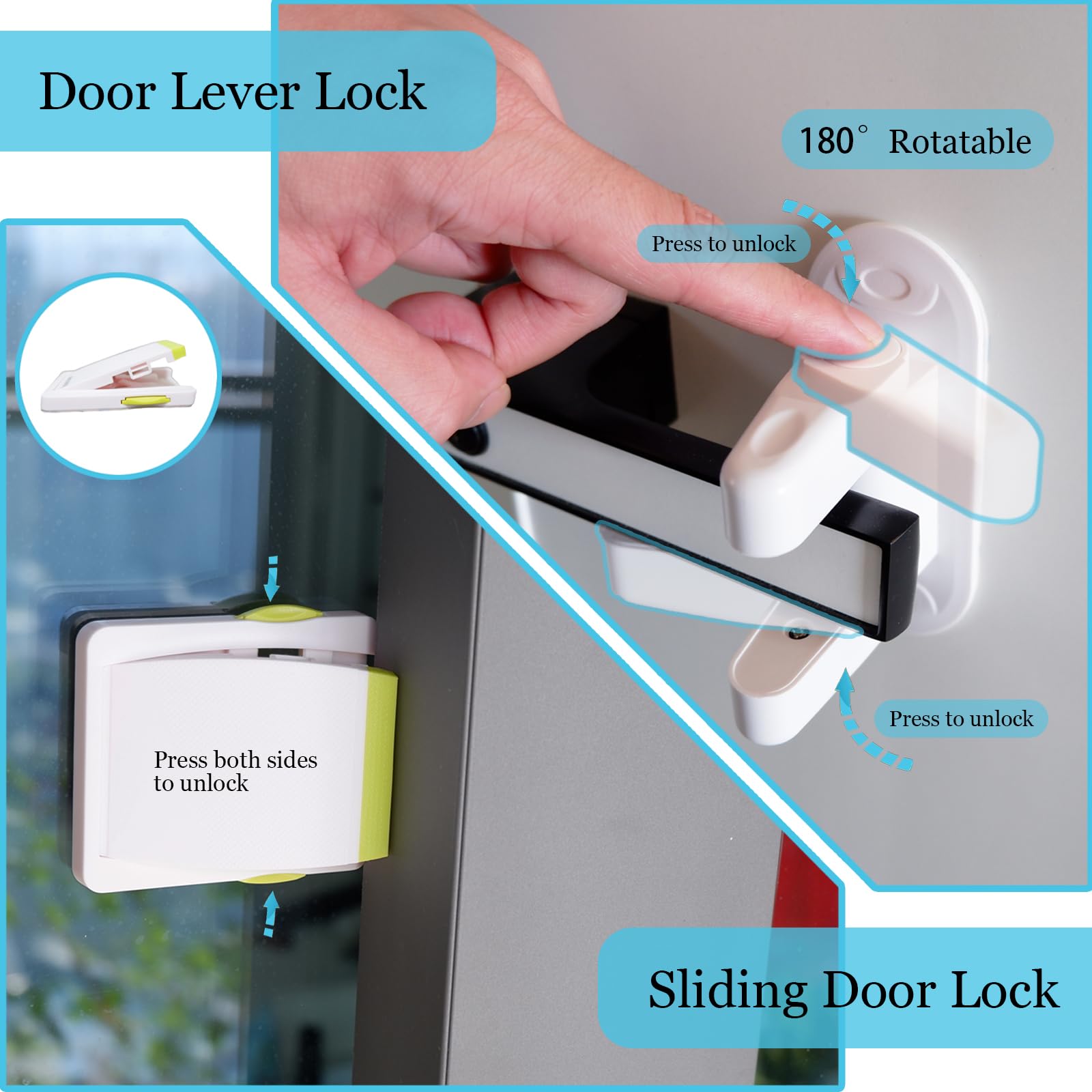 66 Pack Baby Proofing Kit | 12 Hidden Cabinet Drawer Locks, 8 Adjustable Latches, 26 Outlet Covers