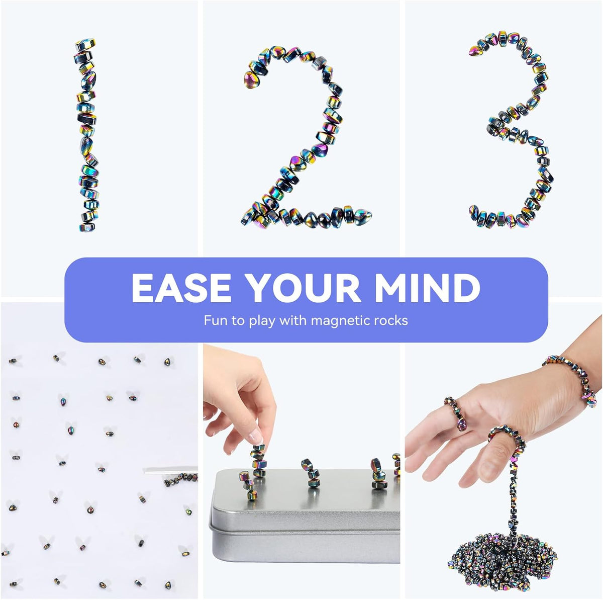 Magnetic Balls Fidget Toys Adults 600 PCS Mini Magnetic with Four Big Magnetic Putty Desk