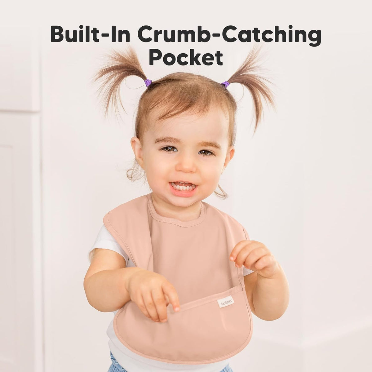 3-Pack Waterproof Baby Bibs for Eating - Lightweight Toddler Feeding Bibs with Large Food Catcher