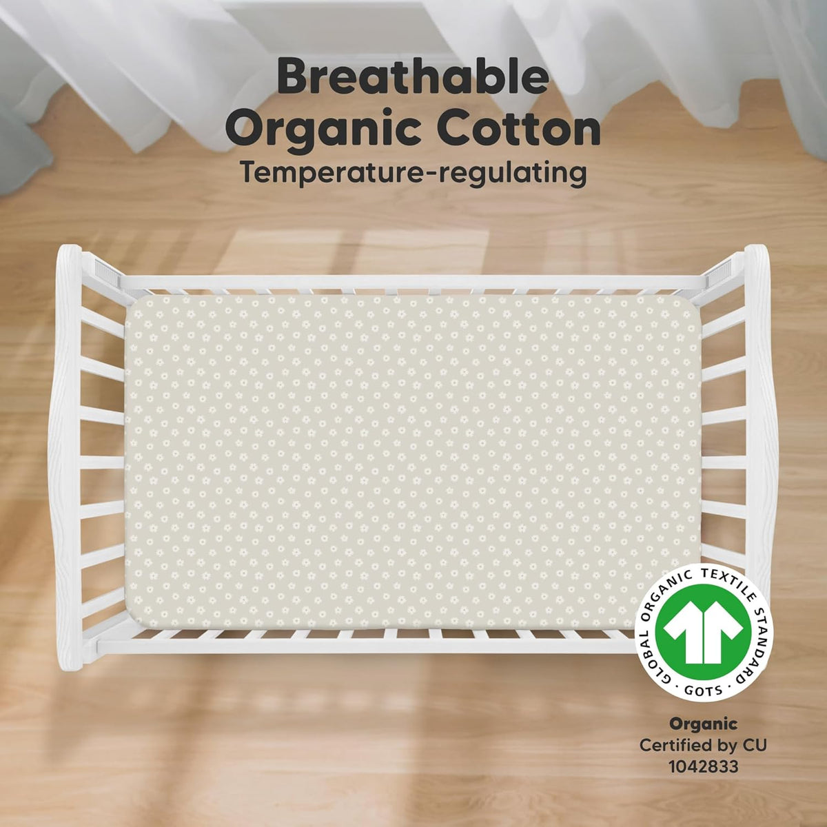 KeaBabies 2-Pack Organic Crib Sheets for Boys, Girls - 52x28 Fitted Crib Mattress Sheet Neutral