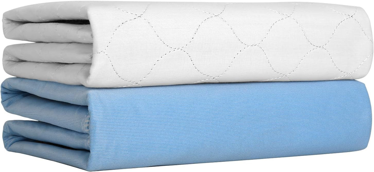 Ultra Soft Quilted Washable and Reusable Incontinence Bed Underpads, 34"X36" (2 Pack), Waterproof