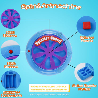 Wings Giant Paint Spin Art Machine Kit for Kids, Paint Spinner with Splatter Guard, Thicker