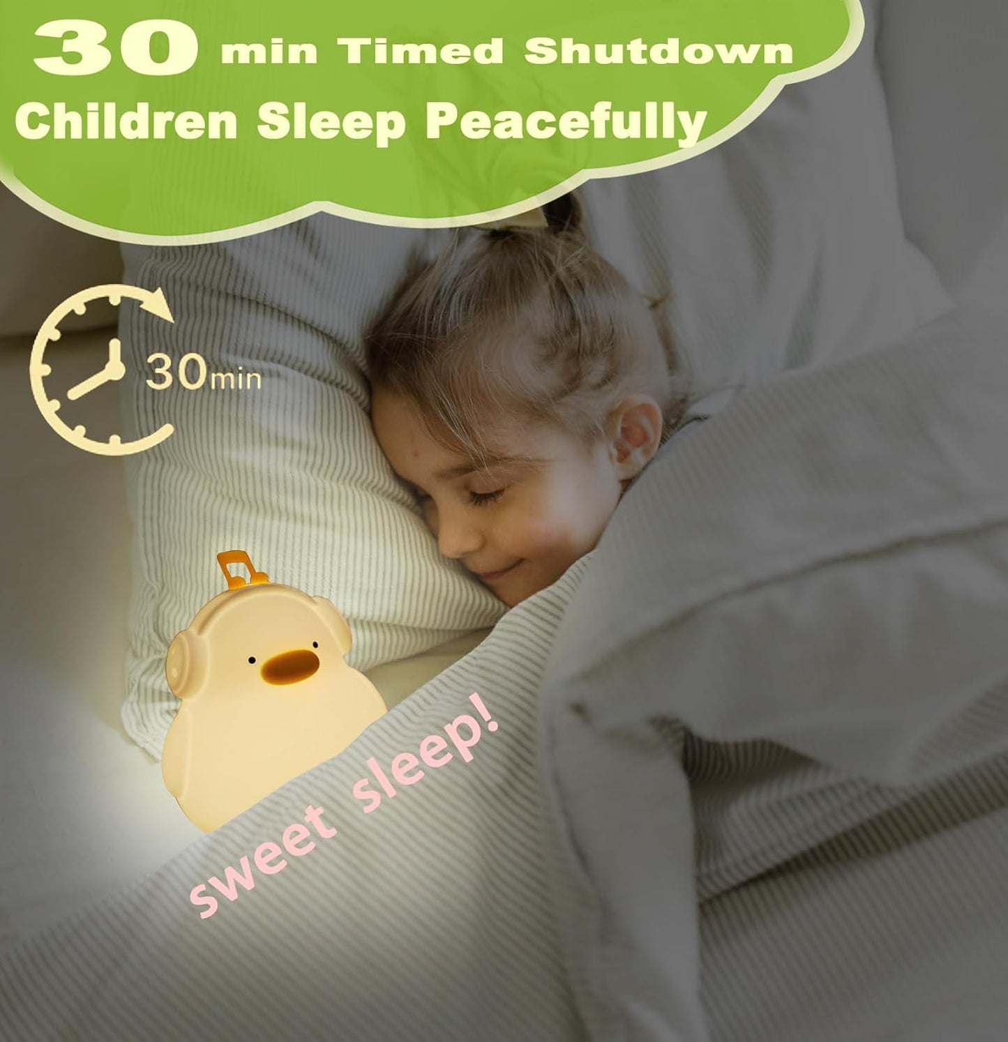 DREAMING MY DREAM Cute Duck Night Light,LED Squishy Novelty Duck Lamp,3 Level Dimmable Soft