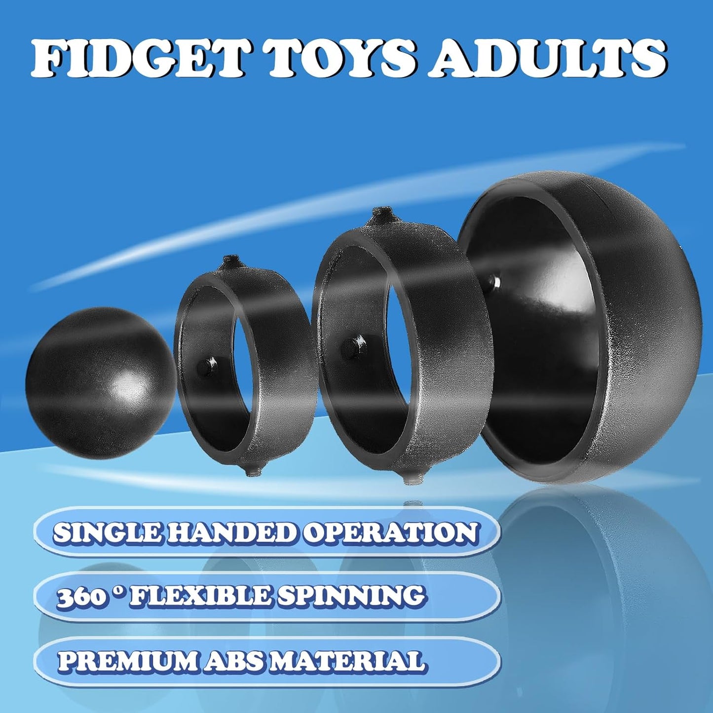 Fidget Toys Adults 2 PCs , Sensory Figette Spinner Anxiety Stress Relief Toys Quiet Fidgets Gyro
