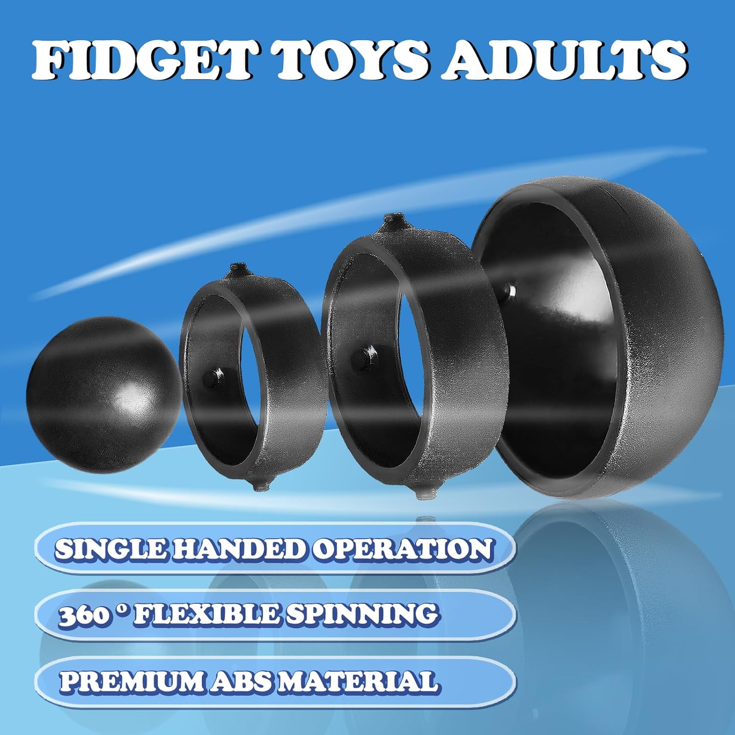 Fidget Toys Adults 2 PCs , Sensory Figette Spinner Anxiety Stress Relief Toys Quiet Fidgets Gyro