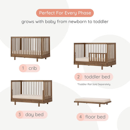 dadada Baby Bliss 4 in 1 Convertible Crib to Toddler Bed & Floor Bed – Made in Italy, GREENGUARD