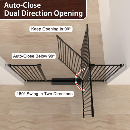 DEARBB Extra Wide Baby Gate Ultra Narrow Spacing 30.11-77.36" Pressure Mounted Double Lock Swing