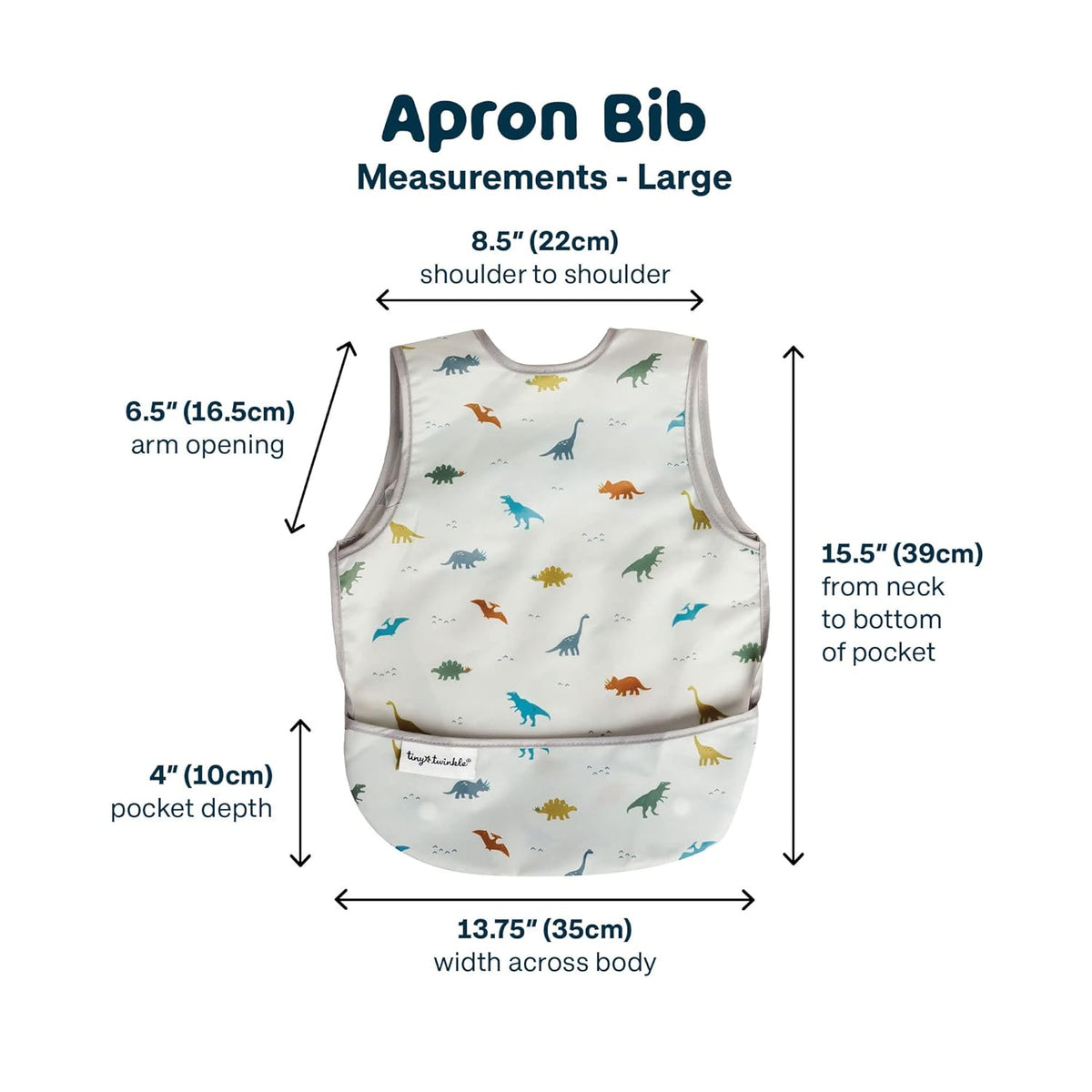 Tiny Twinkle Mess Proof Baby Bib - Waterproof & Lightweight Baby-Led Weaning Apron | 100% Recycled