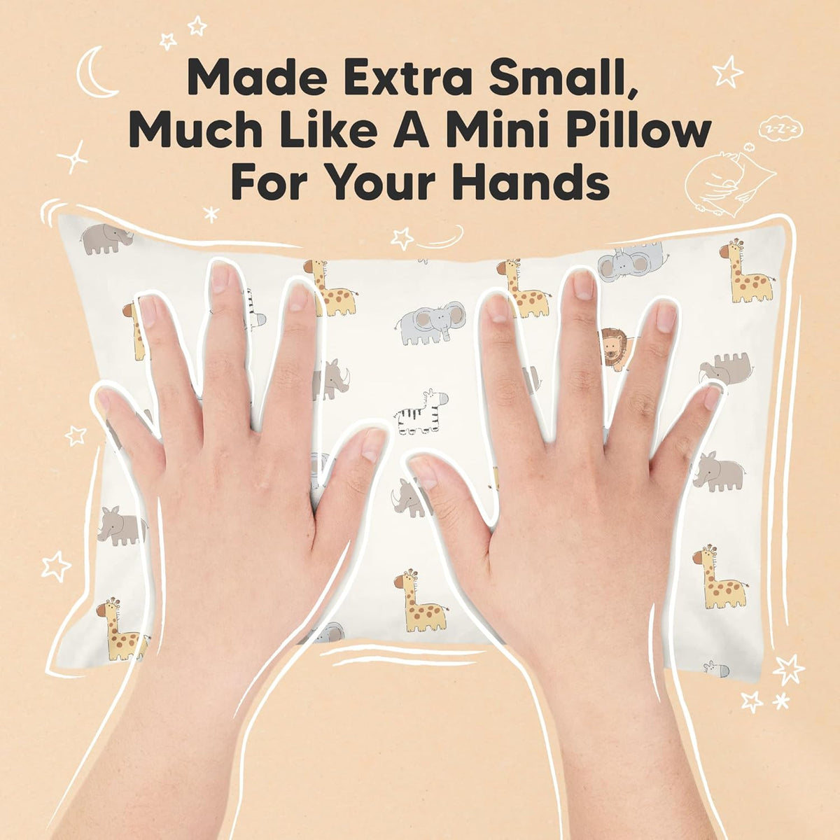 Mini Toddler Pillow with Pillowcase - 9x13 My Little Dreamy Travel Kids Pillow for Sleeping