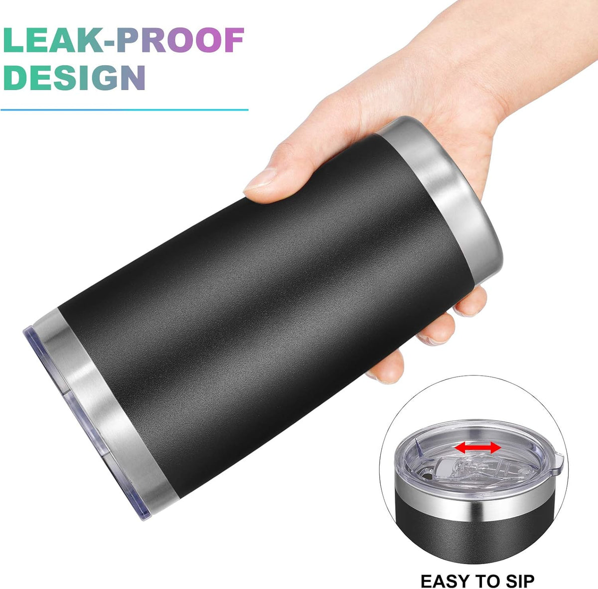 VEGOND 20oz Tumbler with Lid and Straw Stainless Steel Tumbler Cup Vacuum Insulated Double Wall