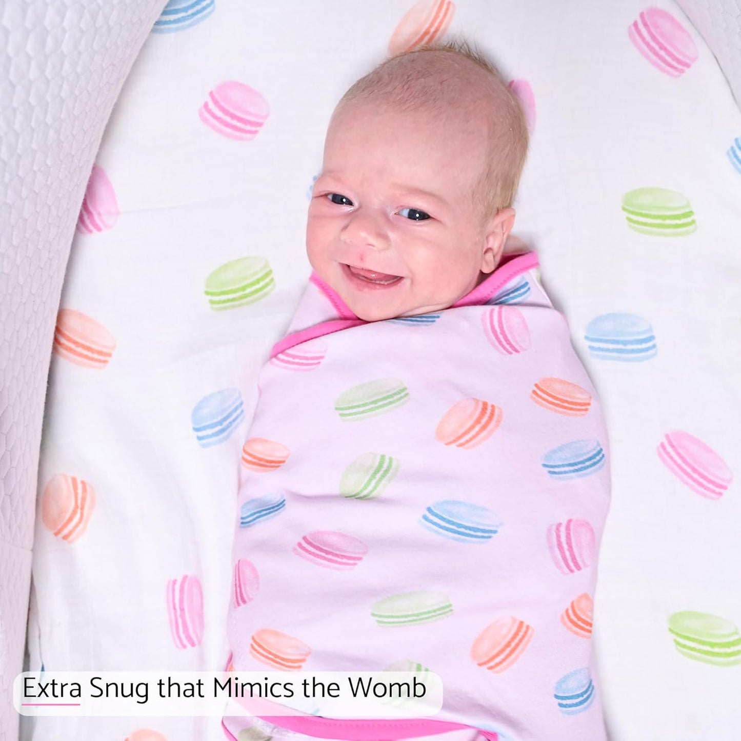 LollyBanks Baby Swaddles 100% Organic Cotton, 3-6 Months Baby Girl Swaddles with Easy Change