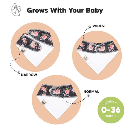 10-Pack Organic Baby Bandana Bibs for Girls - Super Absorbent Triangle Baby Bibs for Drooling and