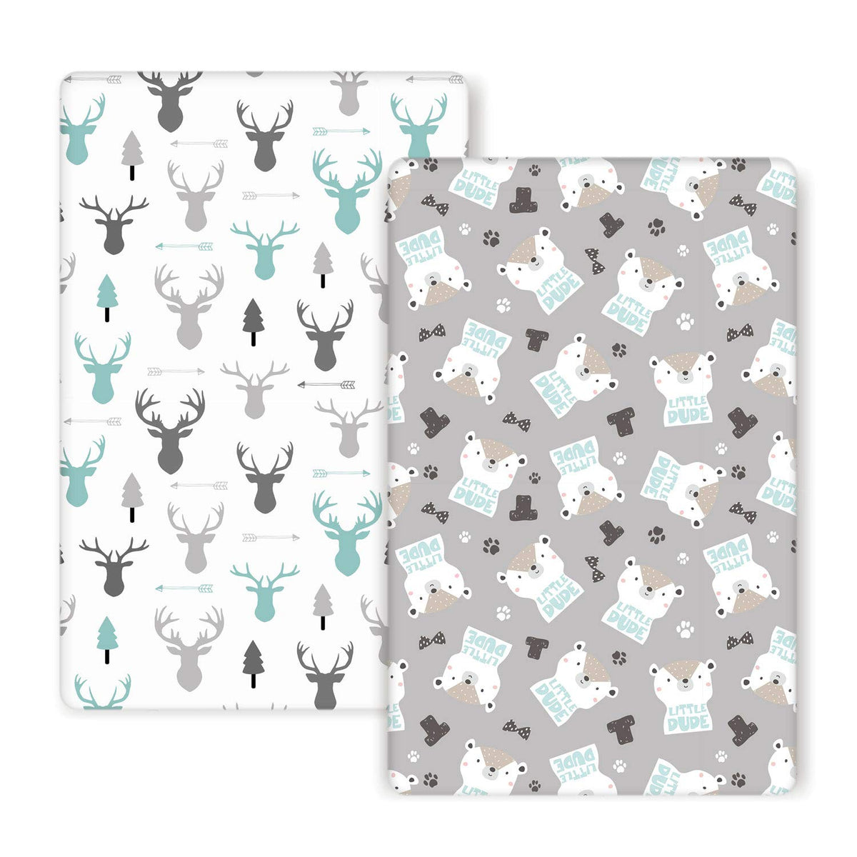 GRSSDER Stretchy Ultra Soft Jersey Knit Fitted Pack n Play Sheets 2 Pack, Playard Sheets for Baby