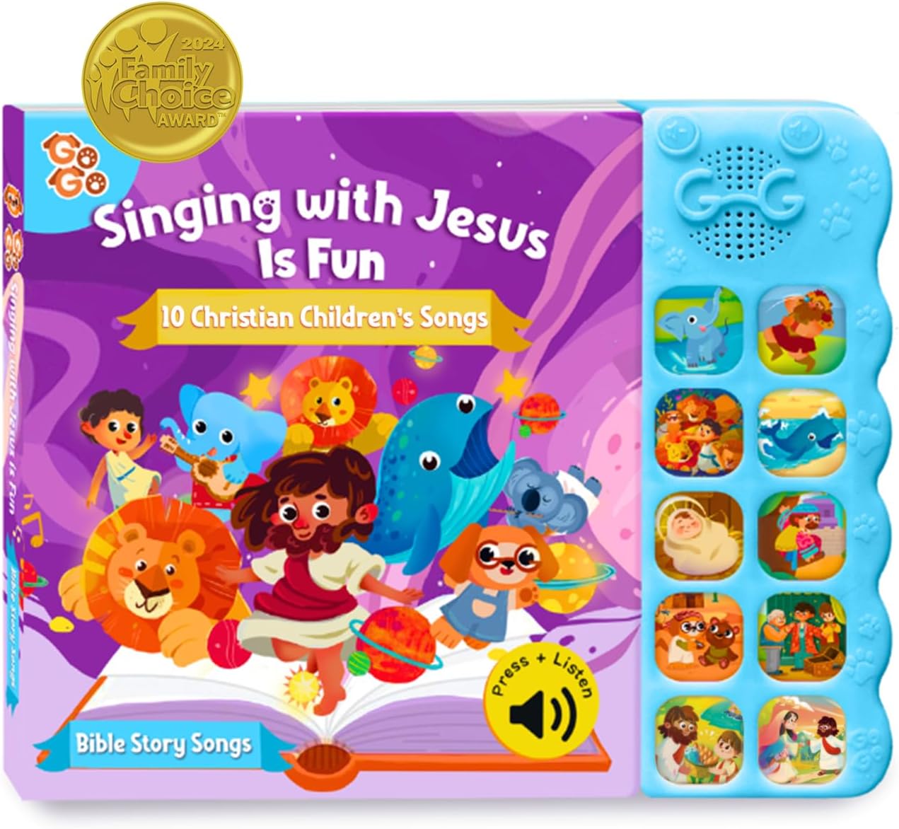 GO GO Bible Story Songs: 10 Toddler Songs, Christian Toys for Toddlers 3-5, Sound Books for