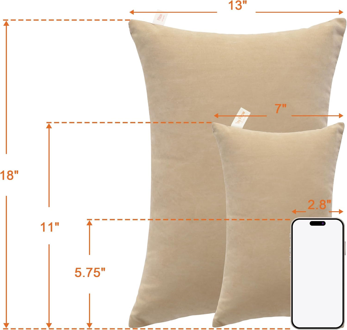 NTBAY Tiny Pillows, Down Alternative 7"x11" Microfiber Mini Pillow for Travel, Pets, Soft Machine