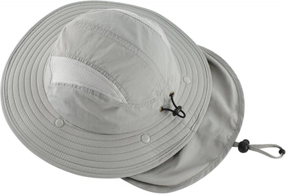 Home Prefer UPF 50+ Boys Sun Hat with Neck Flap Wide Brim Summer Beach Bucket Hat for Boys Girls