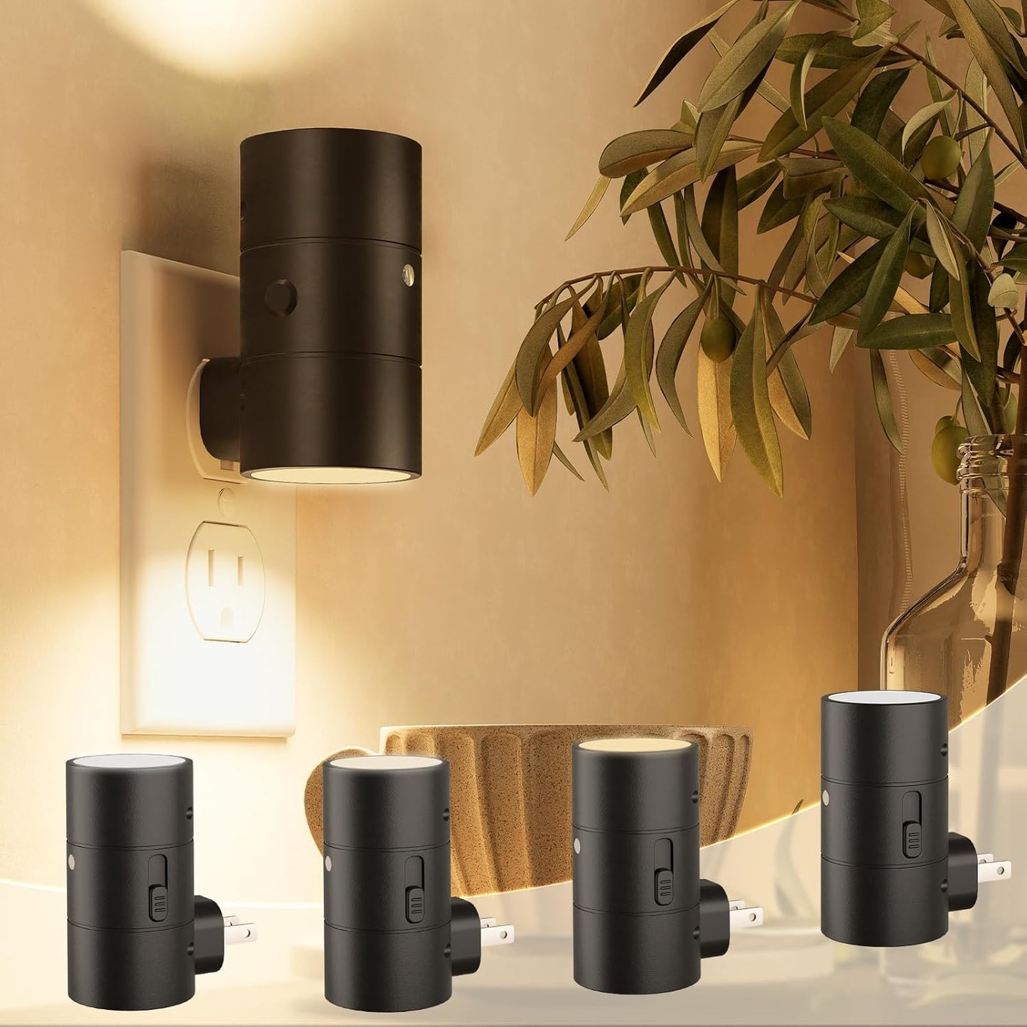 NIORSUN Night Lights Plug Into Wall,Plug in Night Light with 3 Light Modes,Ultra-Slim Design,Dusk