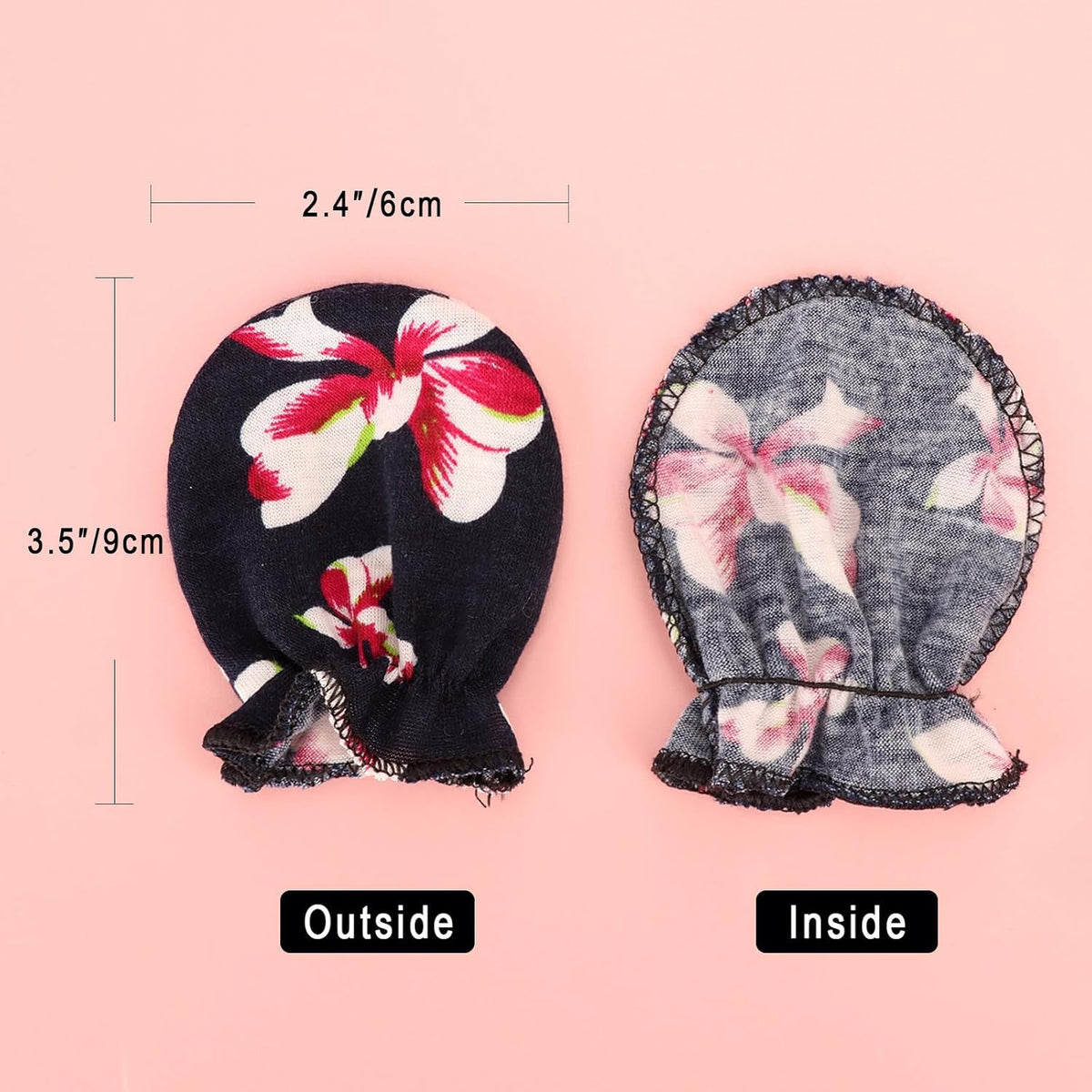 Newborn Baby Mittens No Scratch Cotton Elastic Wrist Gloves Infant Toddler Mittens for Baby Boy