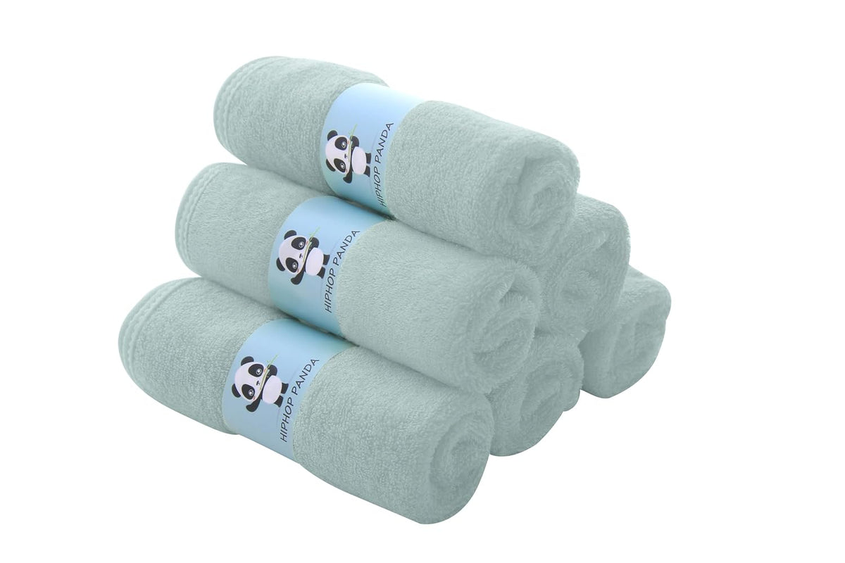 HIPHOP PANDA Baby Washcloths, Rayon Made from Bamboo - 2 Layer Ultra Soft Absorbent Newborn Bath