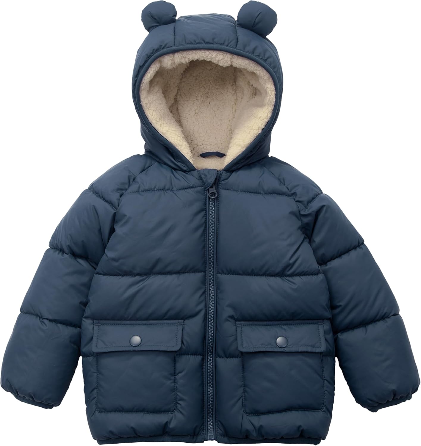 Rokka&Rolla Baby Boys' Water-Resistant Sherpa Fleece Lined Puffer Jacket Winter Coat for Newborn