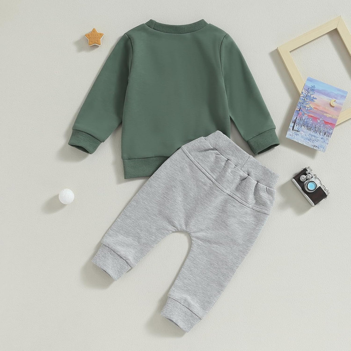 Baby Boy Clothes Fall 6 12 18 24 Months Football Long Sleeve Pullover Tops & Pant Sets Toddler