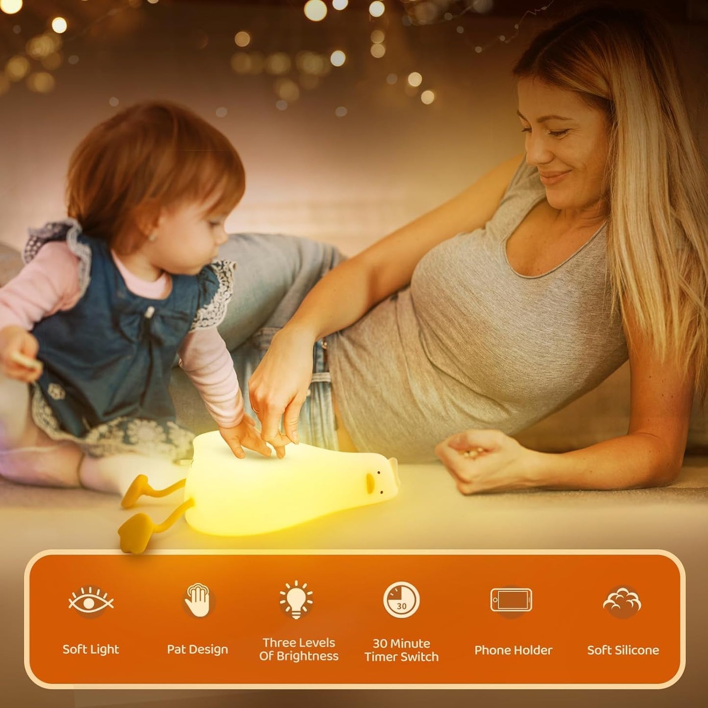 Existential Crisis Duck Lamp - 3-Level Dimmable Rechargeable Night Light for Kids Breastfeeding &