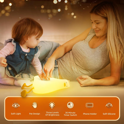 Existential Crisis Duck Lamp - 3-Level Dimmable Rechargeable Night Light for Kids Breastfeeding &