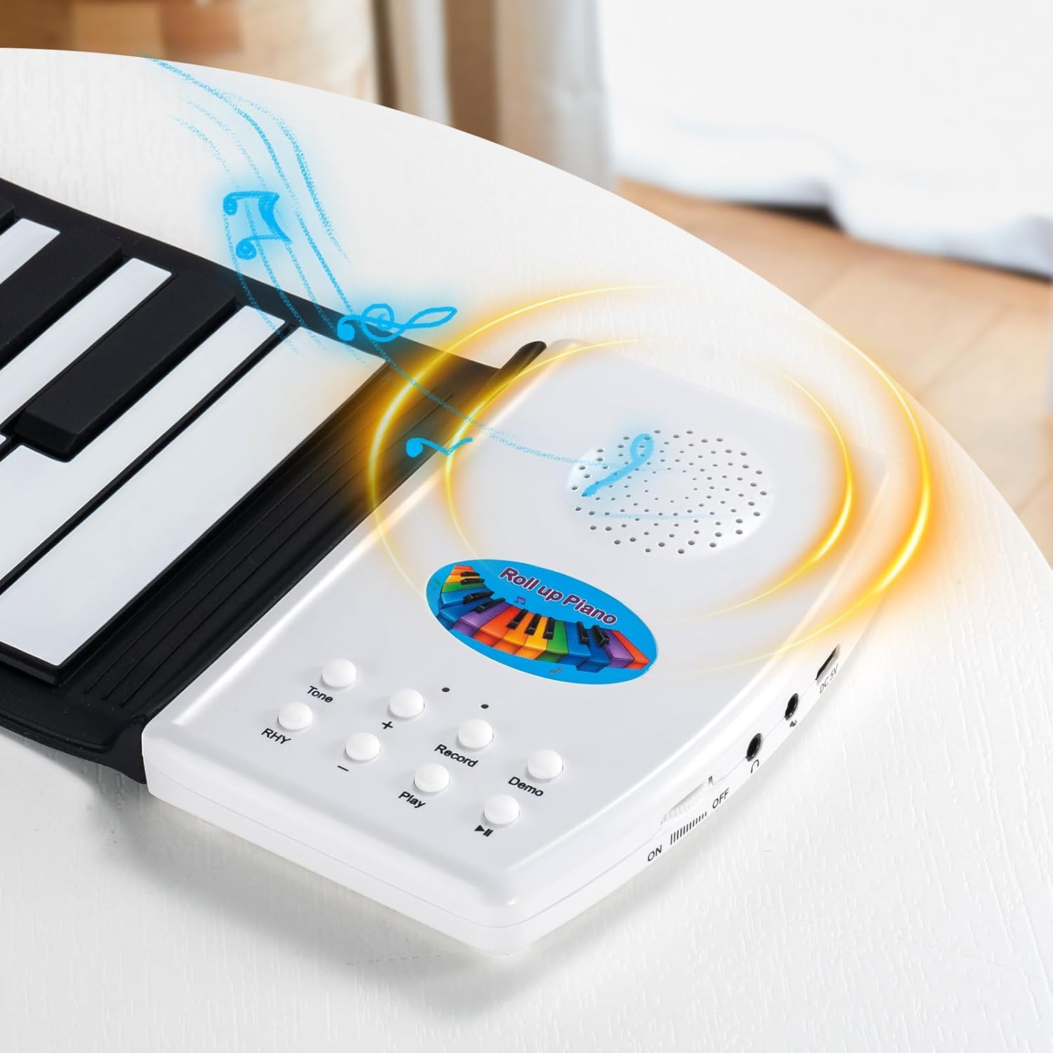 49 Key Roll Up Keyboard Piano, Portable Digital Electric Foldable Piano Keyboard, Rechargeable, 47
