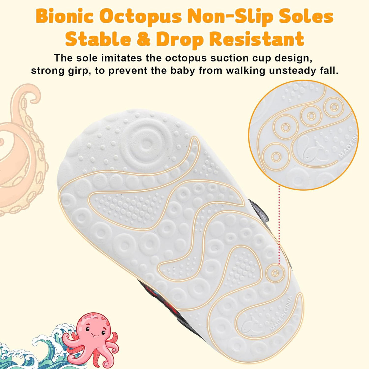 FEETCITY Wide Baby Shoes Boys Girls Baby Barefoot Shoes Breathable Infant Walking Shoe Crib Sock