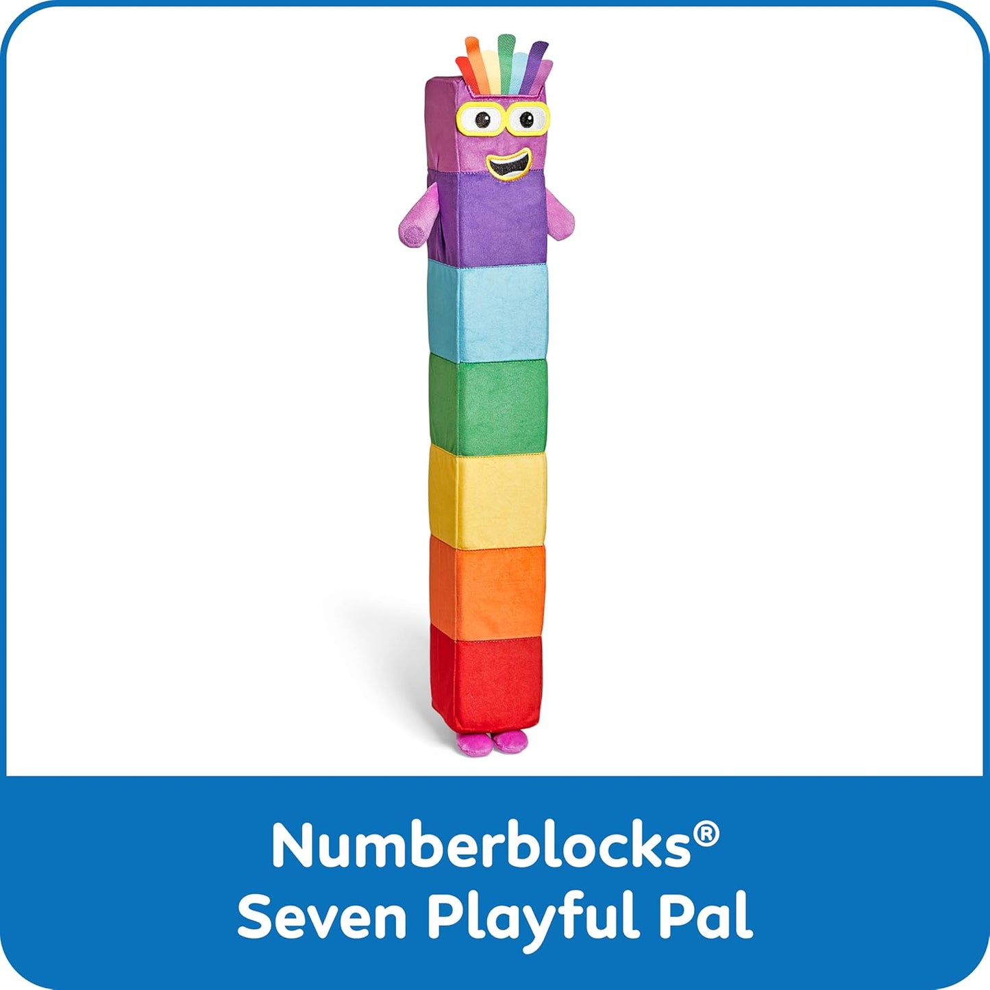 hand2mind Numberblock Seven Playful Pal, Plush Figure Toys, Numbers for Toddlers, Preschool Math