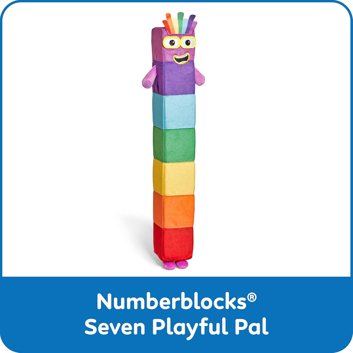 hand2mind Numberblock Seven Playful Pal, Plush Figure Toys, Numbers for Toddlers, Preschool Math