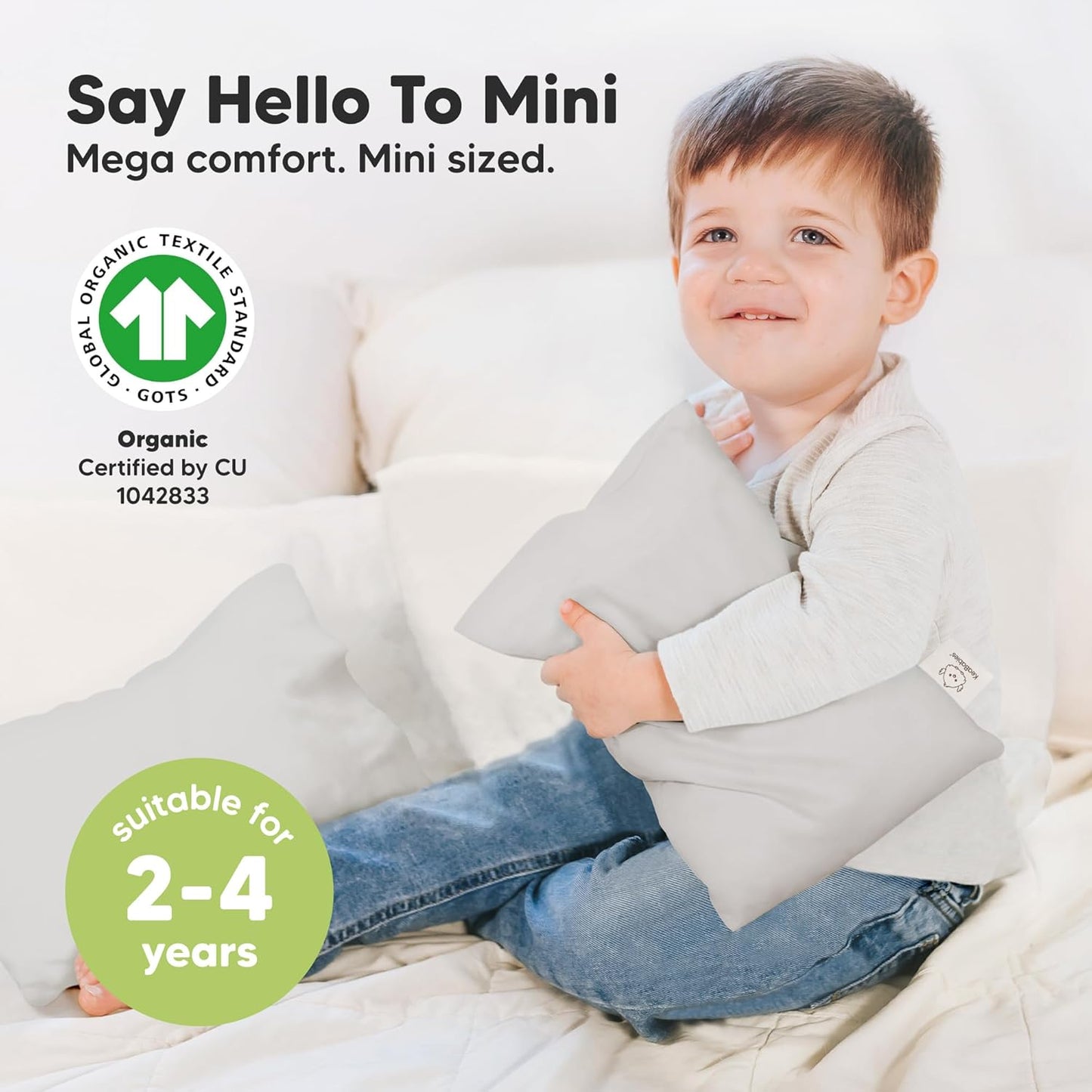 Mini Toddler Pillow with Pillowcase - 9x13 My Little Dreamy Travel Kids Pillow for Sleeping