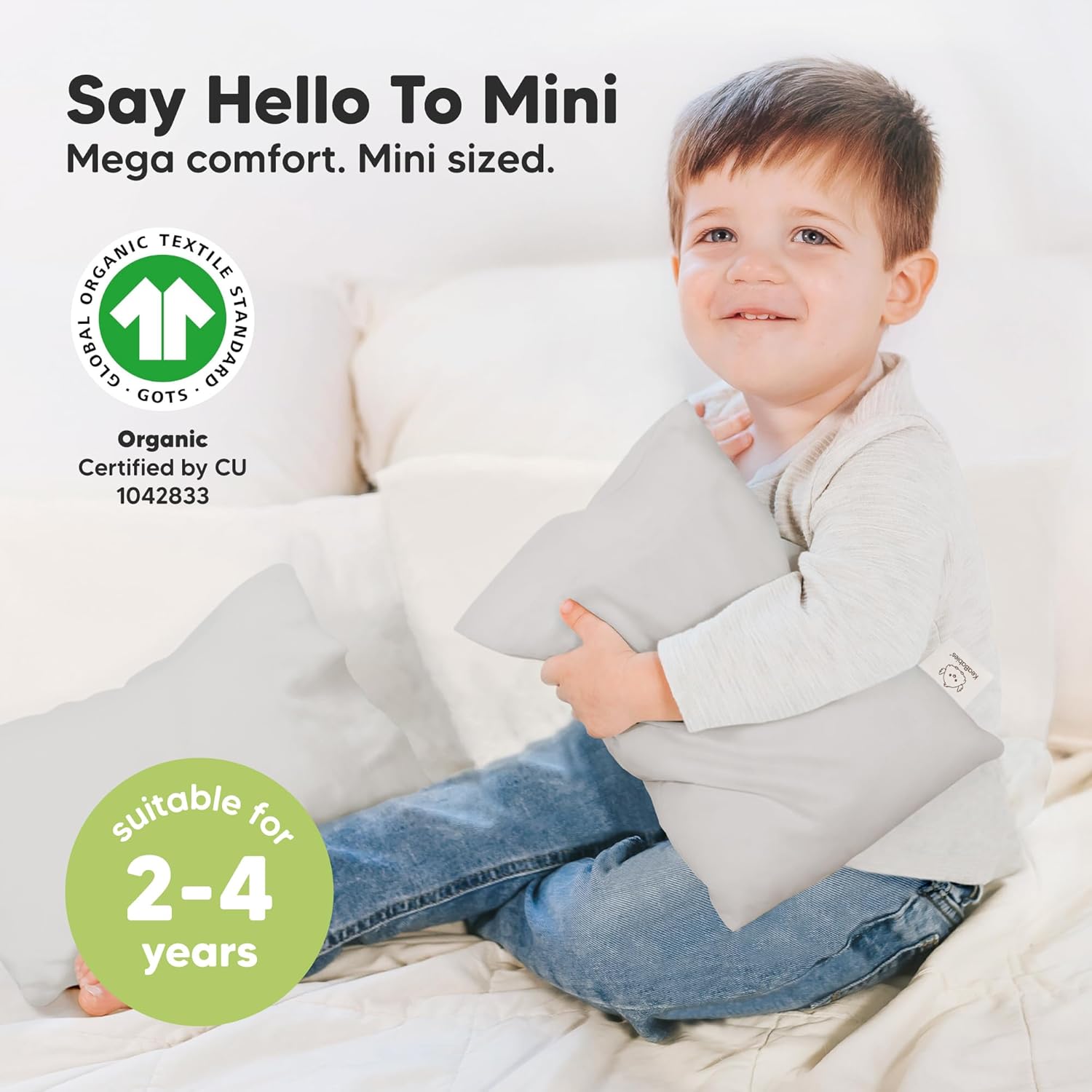 Mini Toddler Pillow with Pillowcase - 9x13 My Little Dreamy Travel Kids Pillow for Sleeping