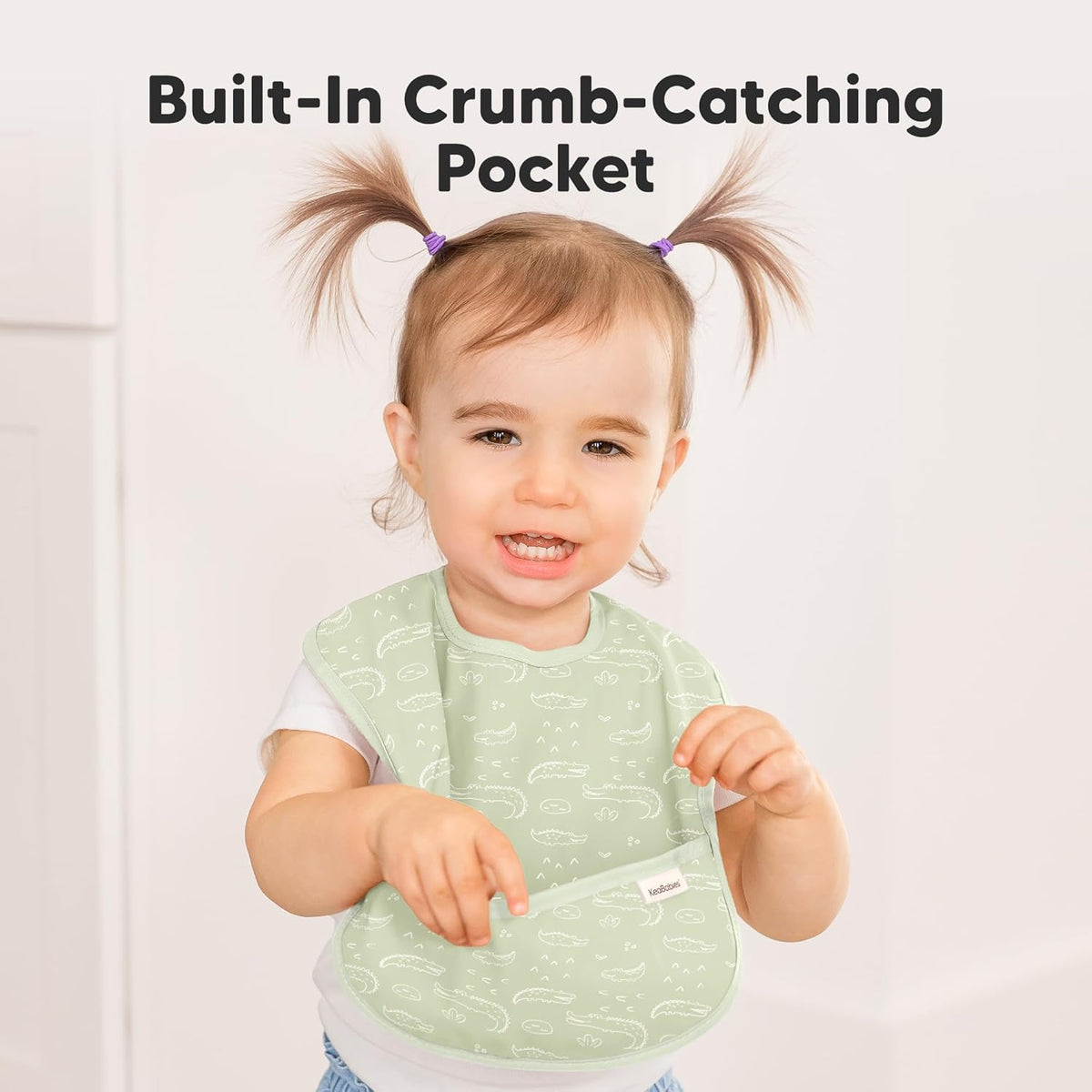 3-Pack Waterproof Baby Bibs for Eating - Lightweight Toddler Feeding Bibs with Large Food Catcher