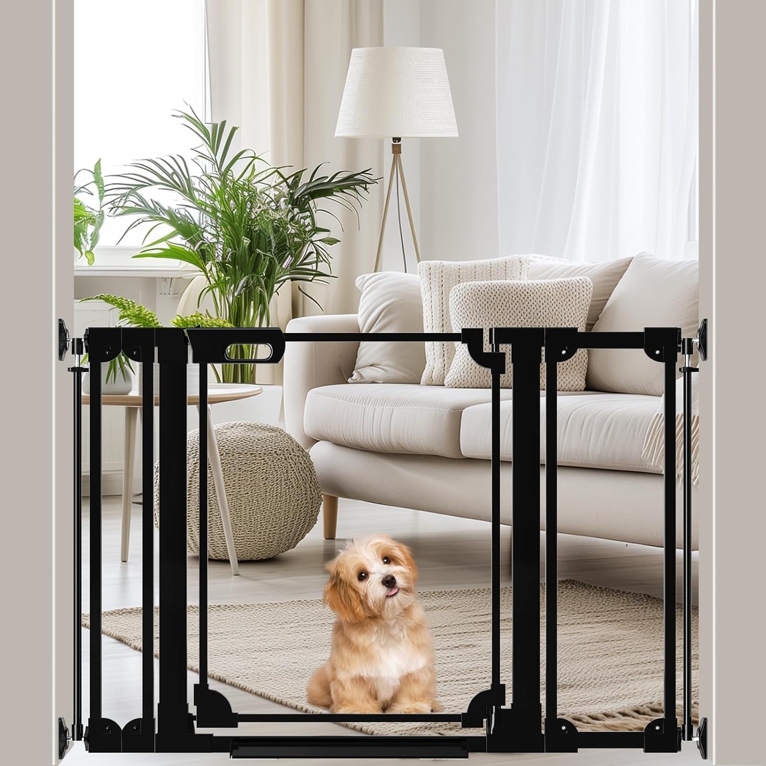 WAOWAO Clear Baby Gate for Stairs Modern Design Acrylic Auto Close Pet Gate, 29.52-47.24" Wide