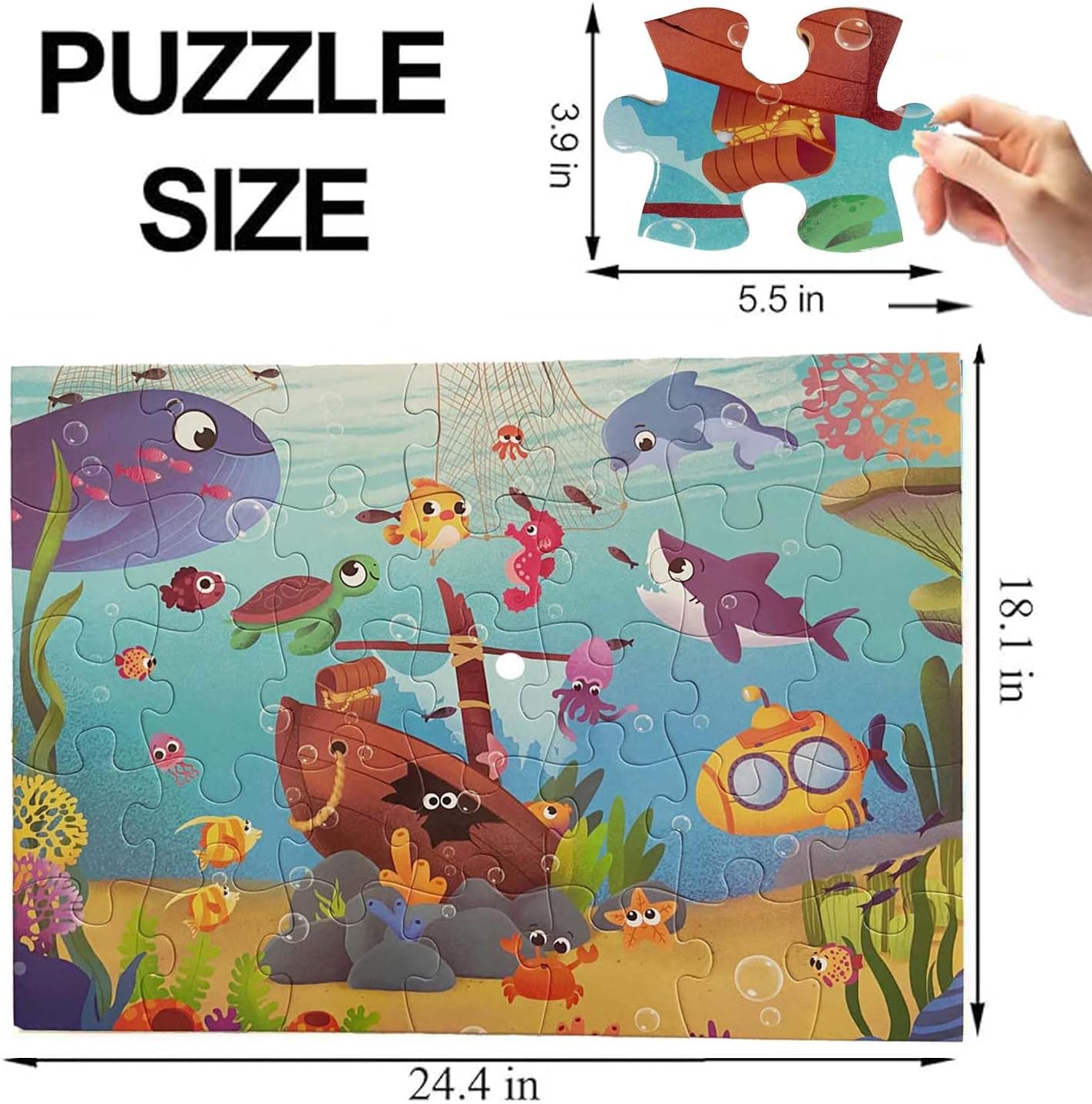 Jumbo Floor Puzzle for Kids, Large Jigsaw Puzzles 35 Piece for Kids Ages 3-5,Preschool Learning &