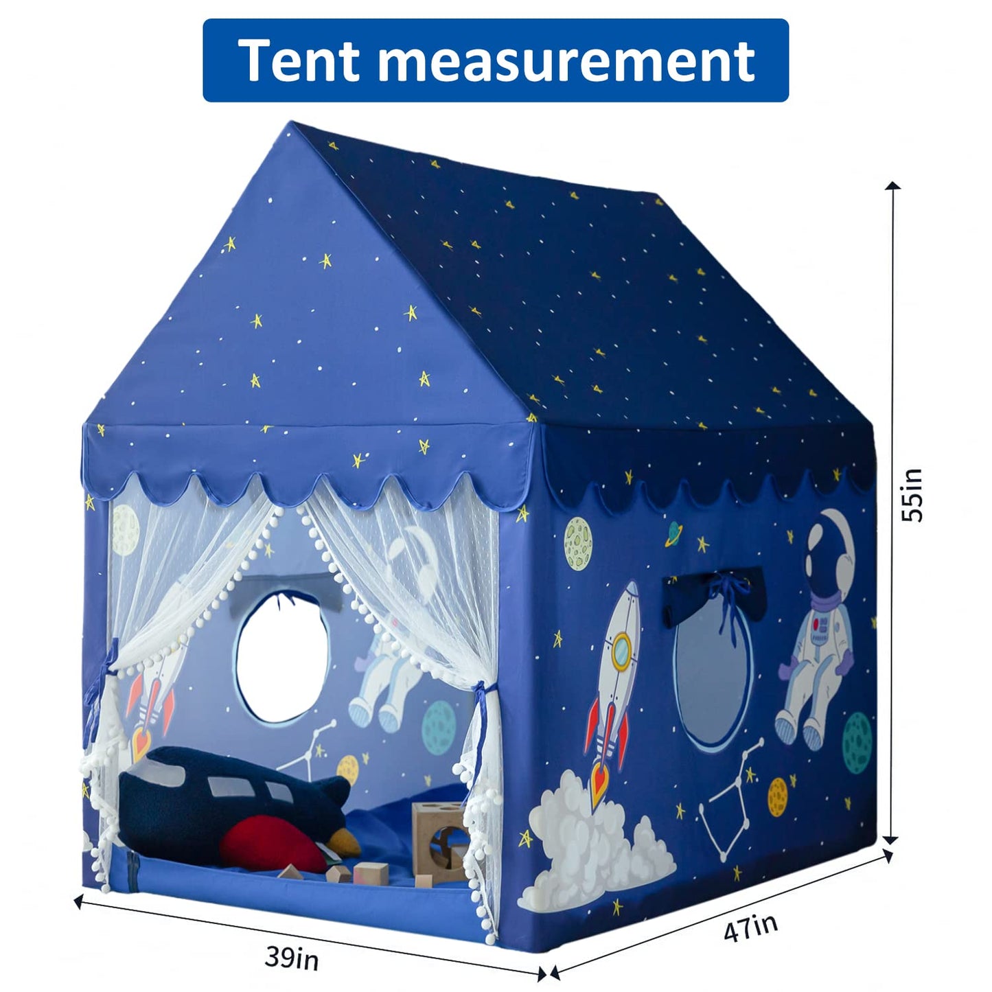 Kids Play Tent Playhouse Indoor Tents for Kids Boys Spaceship Space Rocket