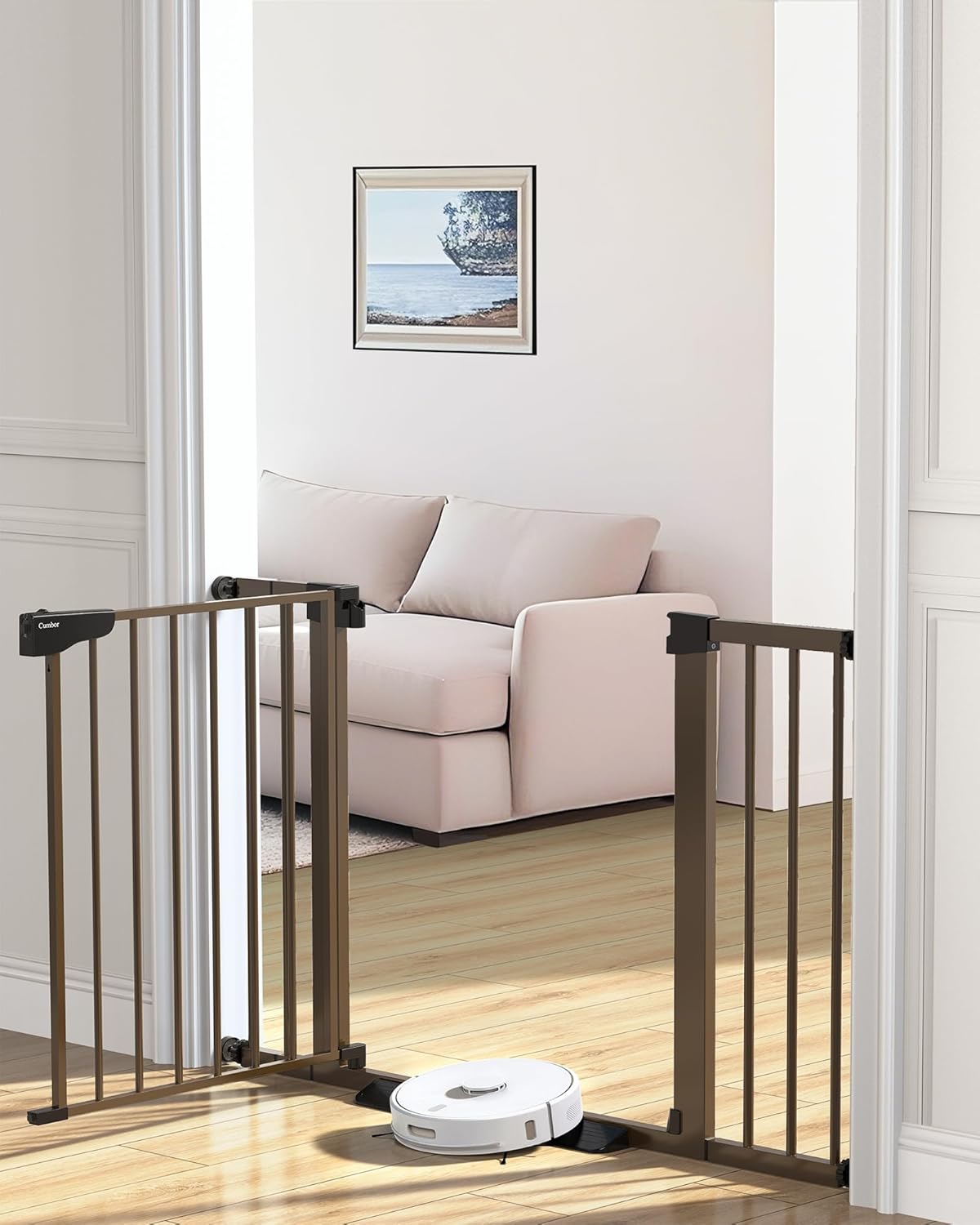 Cumbor 29.7-46" Baby Gate for Stairs, Mom's Choice Awards Winner-Auto Close Dog Gate for the House
