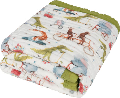Organic Cotton Muslin Baby Blanket for Boys and Girls - Luxurious Soft Toddler Quilt for Swaddling