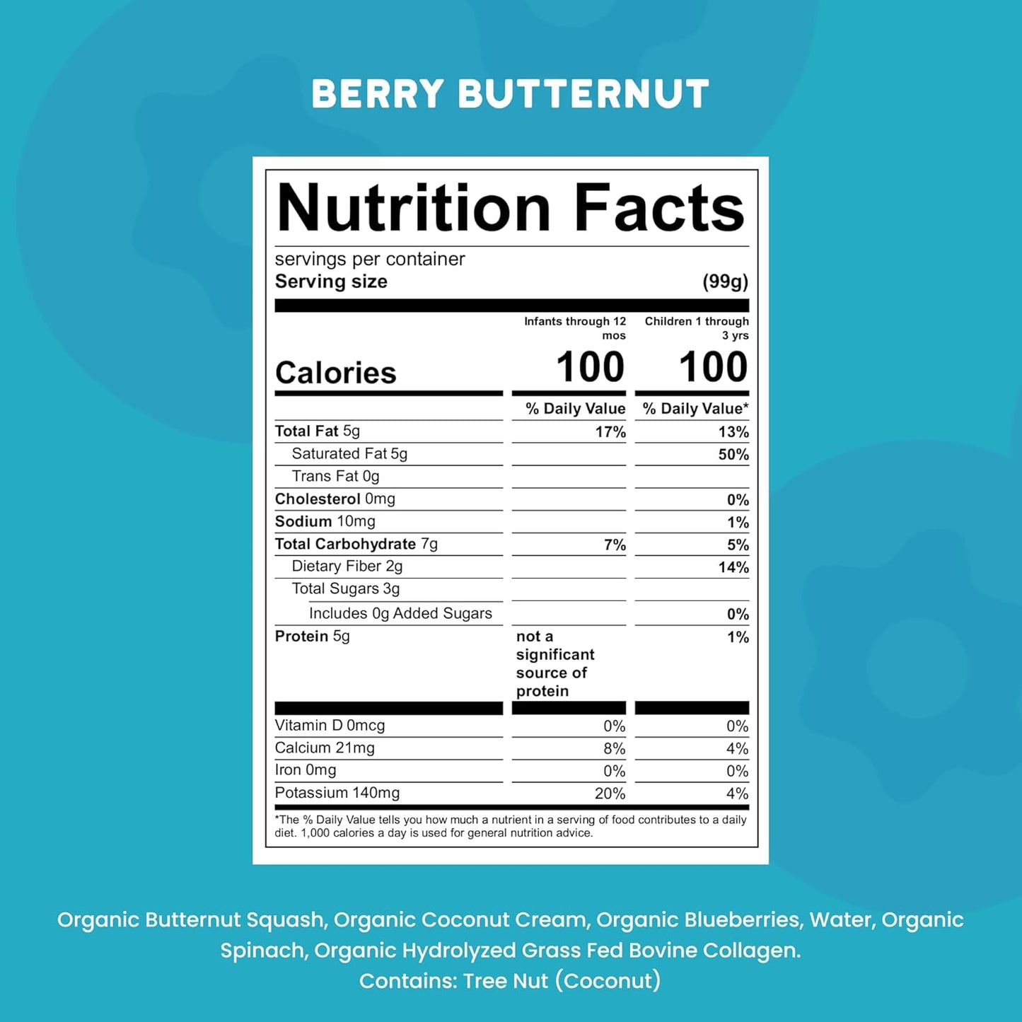 Serenity Kids 6+ Months Dairy Free Smoothie Baby Food - USDA Organic - Grass Fed Collagen Protein
