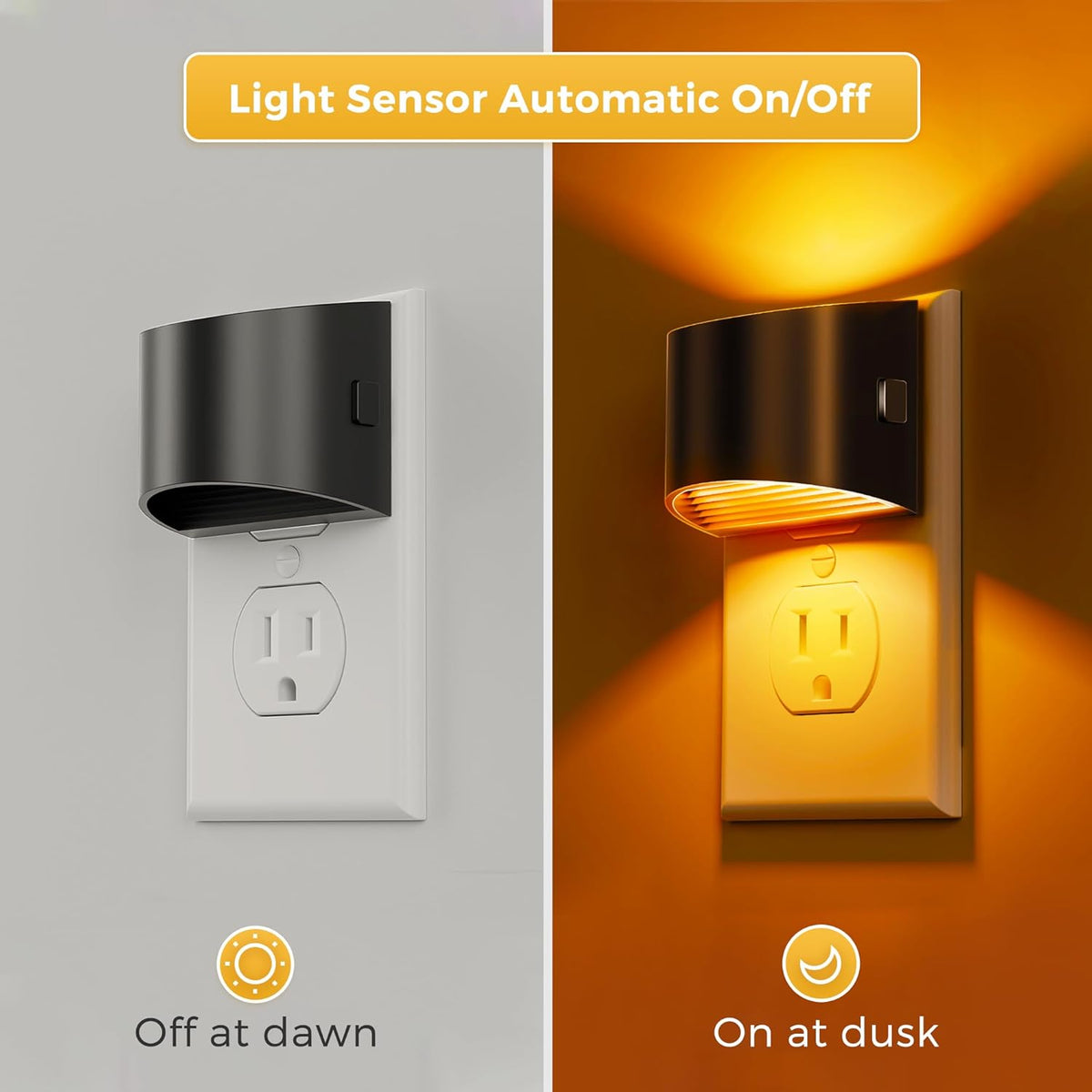 L LOHAS LED Night Lights Plug into Wall with 3CCT Adjustable (1600K/3000K/5000K), 1W Nightlight