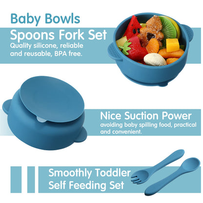 CHENGU Baby Toddler Plates and Bowls Set with Suction