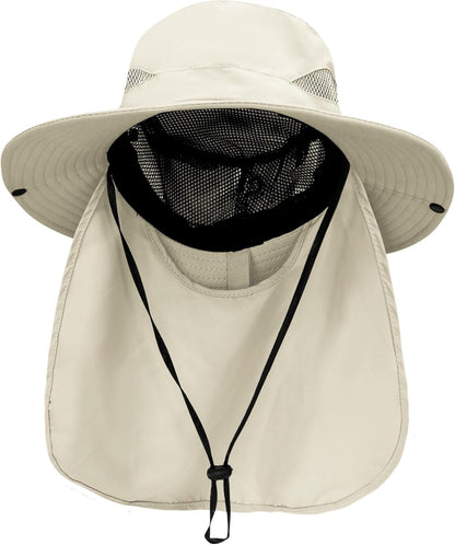 PFFY Sun Bucket Hats for Men Women 3” Wide Brim UPF 50+ Fishing & Beach Hat