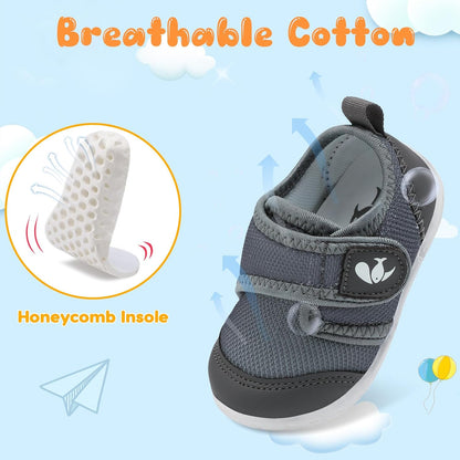 FEETCITY Baby First Walking Shoes Boys Girls Infant Sneakers Crib Shoes Breathable Lightweight Slip