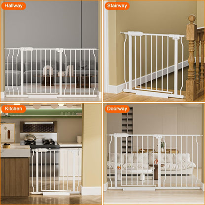HOOEN Extra Wide Baby Gate for Doorways Stairs 76.38-86.3 Inch Large Long Pressure Mounted Dog