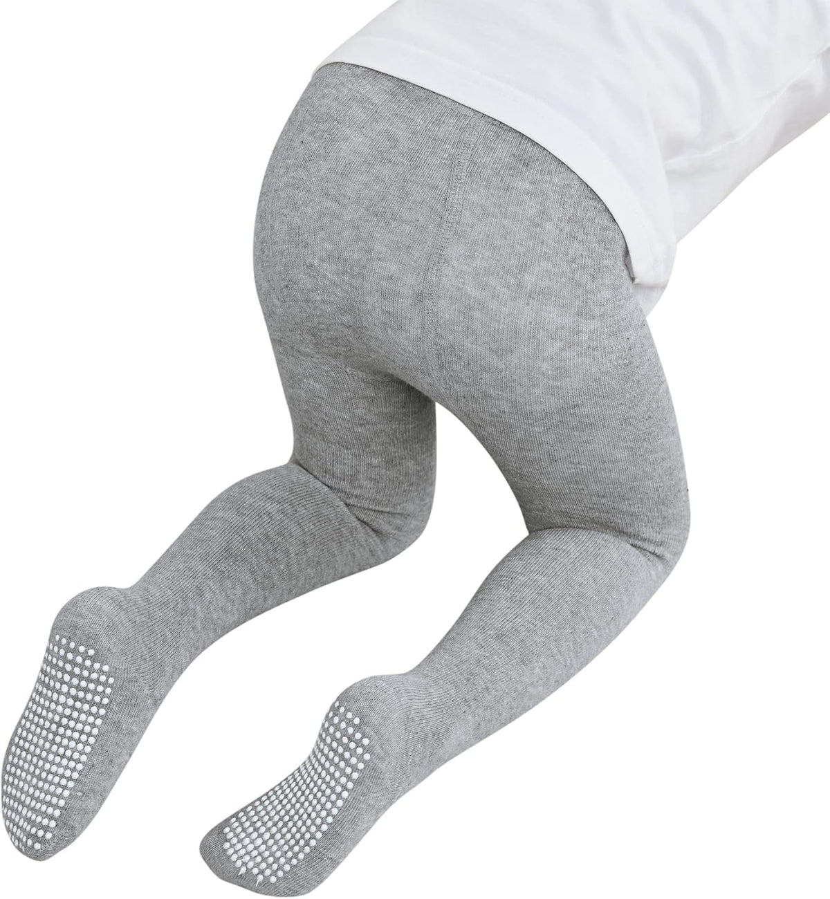 Zando Baby Girls Tights Cozy Cotton Infant Non Slip Grip Leggings Toddler Solid Knit Pantyhose Warm